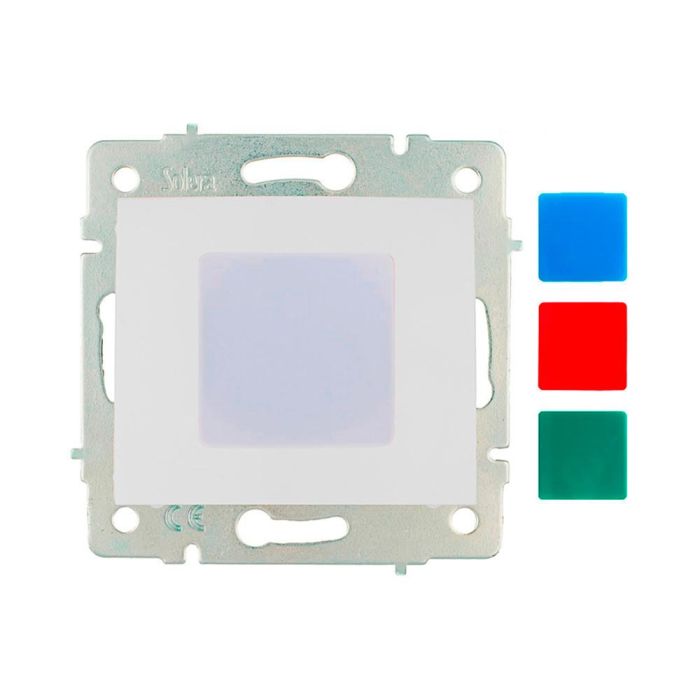 Solera Piloto de escalera modelo Europa ERP90, 83x81mm, blanco, 16A, 250V, termoplástico, empotrar