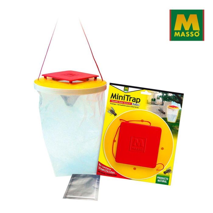 Massó Trampa Cazamoscas Exterior Mini-Trap XL 231081 - Control Natural y Efectivo de Moscas para Jardín y Piscina 1