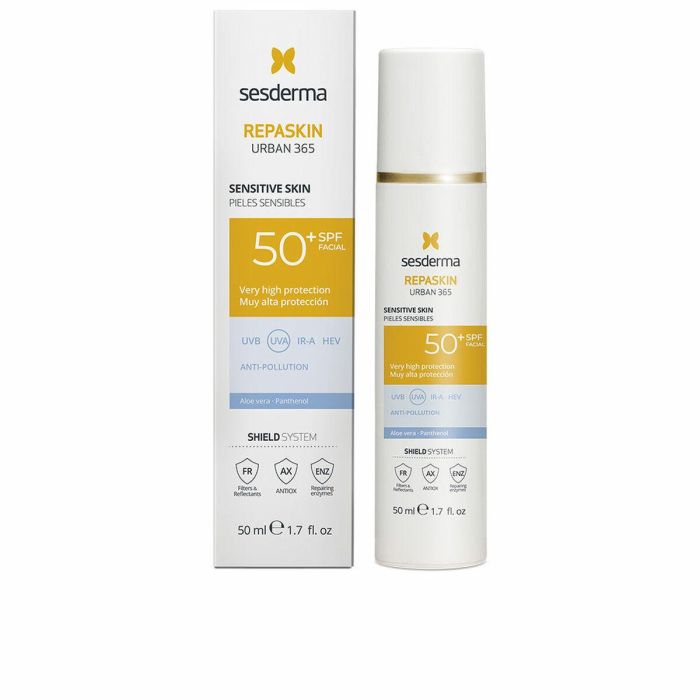 Sesderma REPASKIN URBAN 365 Fotoprotector Facial Piel Sensible SPF50+ Muy Alta Protección Anti-Fotoenvejecimiento e Hidratante 50 ml
