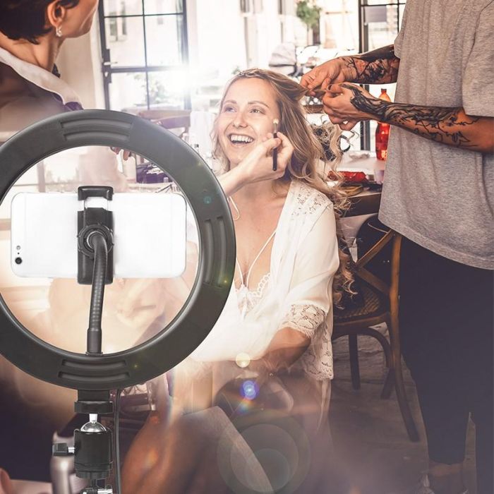 LogiLink Anillo de Luz para Smartphone DM 20cm con Cable de 1.8m 6