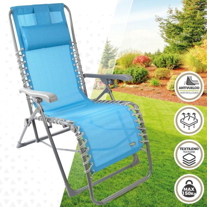 Tumbona textileno azul coral aktive 160x52x76/106cm 5 Tumbona textileno azul coral aktive 160x52x76/106cm 5