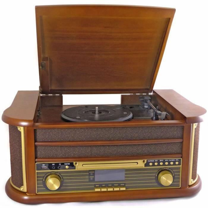 Inovalley RETRO29E-N Equipo Hifi Retro con Tocadiscos Vinilo 33/45/78 rpm, Bluetooth 5.0, CD/Cassette, Radio FM, USB 2x20W 1 Inovalley RETRO29E-N Equipo Hifi Retro con Tocadiscos Vinilo 33/45/78 rpm, Bluetooth 5.0, CD/Cassette, Radio FM, USB 2x20W 1