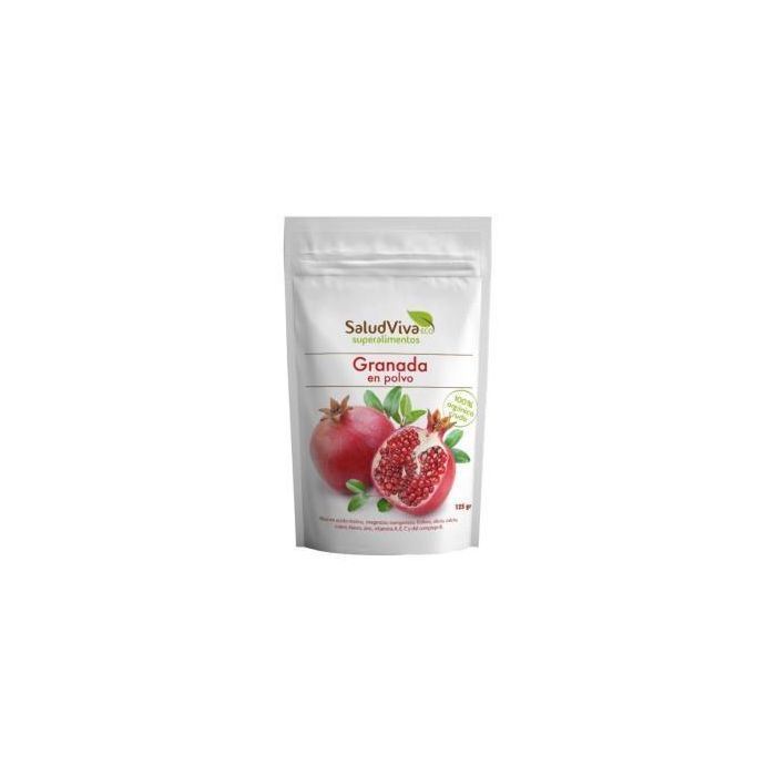 SALUD VIVA Granada en Polvo 125g Eco, Sin Gluten, Sin Azúcares Añadidos, 100% Puro Vegano