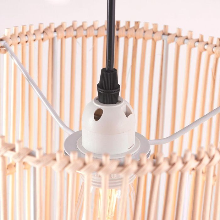 SKD-AP-RATAN Lámpara Colgante Evelynn de Ratán, compatible Bombilla E27 LED, Cable Regulable para Salón, Dormitorio, Comedor 2