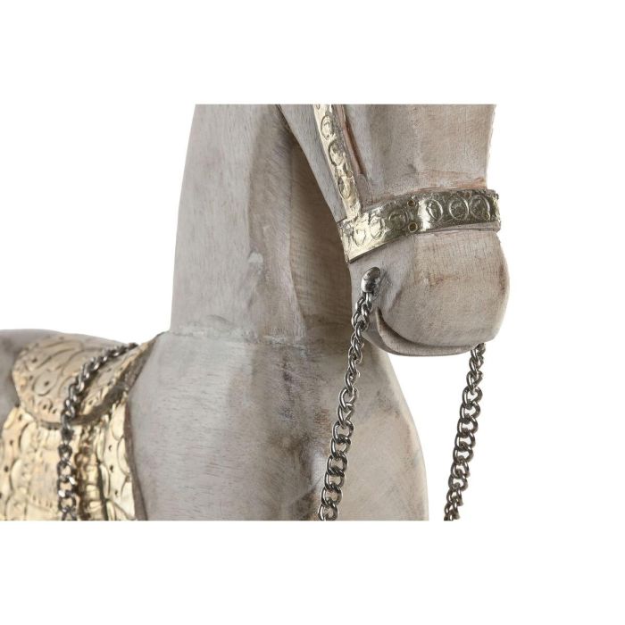DKD Home Decor Figura Colonial de Caballo de Mango y Metal Natural Plateado 10 x 60 x 53 cm 2 DKD Home Decor Figura Colonial de Caballo de Mango y Metal Natural Plateado 10 x 60 x 53 cm 2