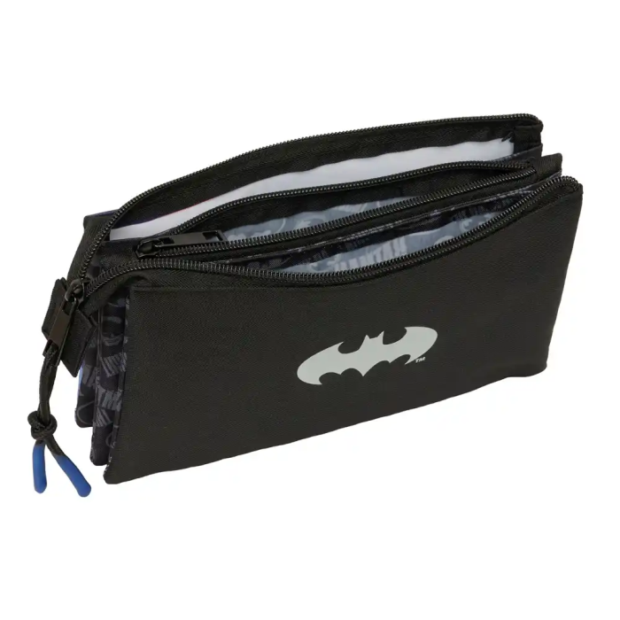 Safta Estuche Portatodo Triple Batman Tres Cremalleras Bolso Escolar 120x220x30 mm 2
