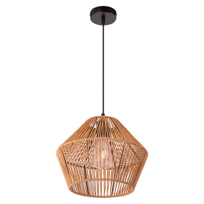 Lámpara Colgante de Cuerda Natural Okara SKD-P80002, Diseño Original y Fresco para Interiores: Salón, Comedor, Restaurante. Casquillo E27. 4 Lámpara Colgante de Cuerda Natural Okara SKD-P80002, Diseño Original y Fresco para Interiores: Salón, Comedor, Restaurante. Casquillo E27. 4