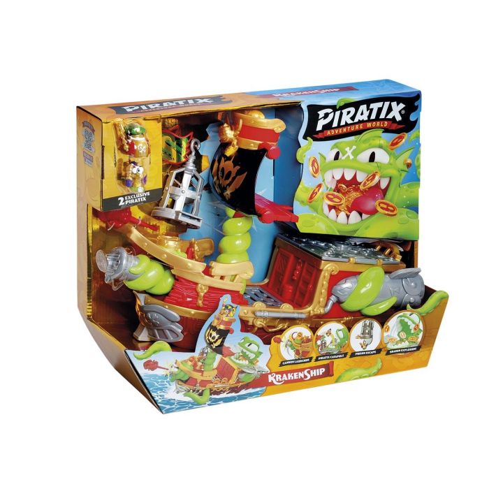 Magic Box Barco del Kraken Piratix Shark Treasure, incluye 2 Piratix exclusivos, 1 moneda, 2 accesorios y 6 monedas gold para 4-9 años 1 Magic Box Barco del Kraken Piratix Shark Treasure, incluye 2 Piratix exclusivos, 1 moneda, 2 accesorios y 6 monedas gold para 4-9 años 1