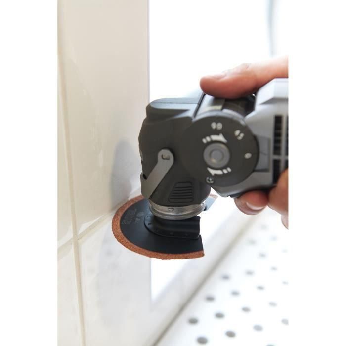 Ryobi Multiherramienta 300W Cabezal Giratorio + 2 Cuchillas Oscilante 3.2°, Incluye Bolsa y Accesorios 1