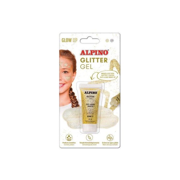 Maquillaje Alpino Glitter Metalico Oro Blister De 1