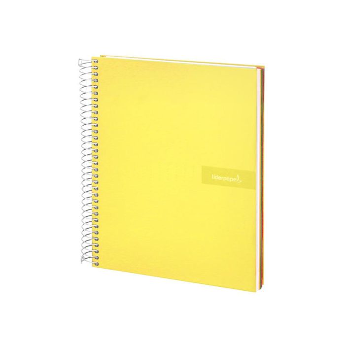 Cuaderno Espiral Liderpapel A5 Micro Crafty Tapa Forrada 120H 90 gr Cuadro 5 mm 5 Bandas6 Taladros Color Amarillo 3