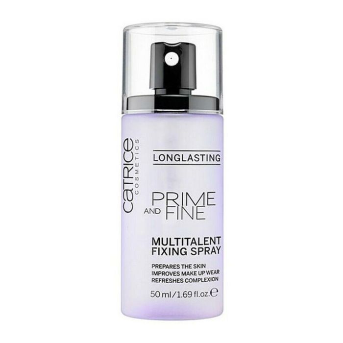 Catrice PRIME AND FINE Multitalent Fixing Spray 50ml | Prebase Fijador Maquillaje Vegano, Prolonga Duración, Calma y Refresca Piel