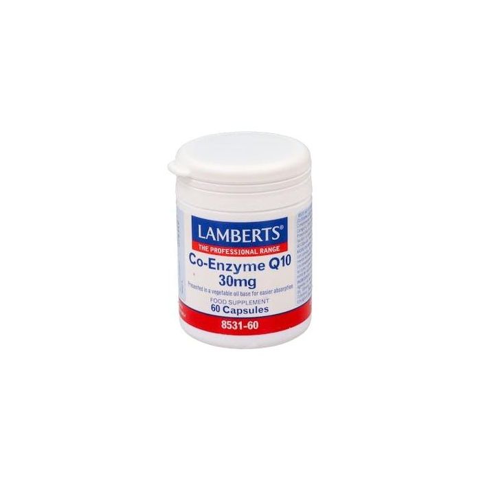 LAMBERTS Coenzima Q10 Ubiquinona 30 mg 60 Cápsulas con Base Aceite Vegetal y Apto Veganos