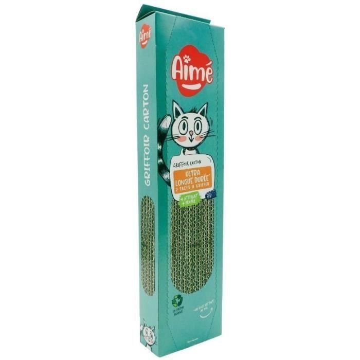 Rascador de cartón - AIMÉ - Para gatos, rascador de doble cara, súper resistente y duradero, aroma a hierba gatera 1 Rascador de cartón - AIMÉ - Para gatos, rascador de doble cara, súper resistente y duradero, aroma a hierba gatera 1
