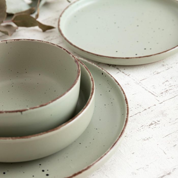 Quid Vajilla Cerámica Duna 12 Piezas para 4 Personas Color Verde 4