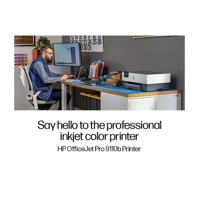 HP 9110b OfficeJet Pro Impresora de Inyección Tinta Color Profesional para Oficinas Híbridas y Distribuidas con Gestión Avanzada de Red 7