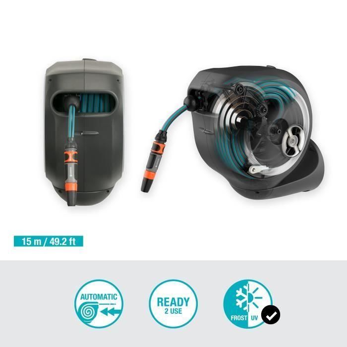 Gardena 1860220 Enrollador de Manguera Automático de Pared S 15m 1