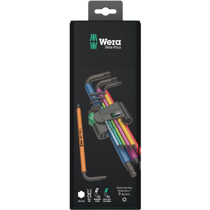 Wera 950/9 Hex-Plus Multicol 1 SB Winkelschlüsselsatz met BL 1