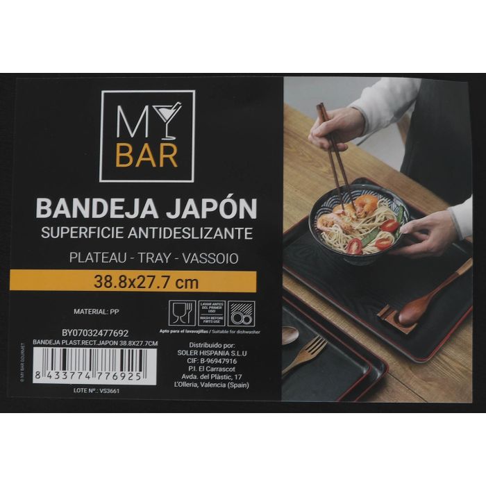 Bandeja Plast.Rect.Japon 38.8X27.7C My Bar (12 Unidades) 2 Bandeja Plast.Rect.Japon 38.8X27.7C My Bar (12 Unidades) 2
