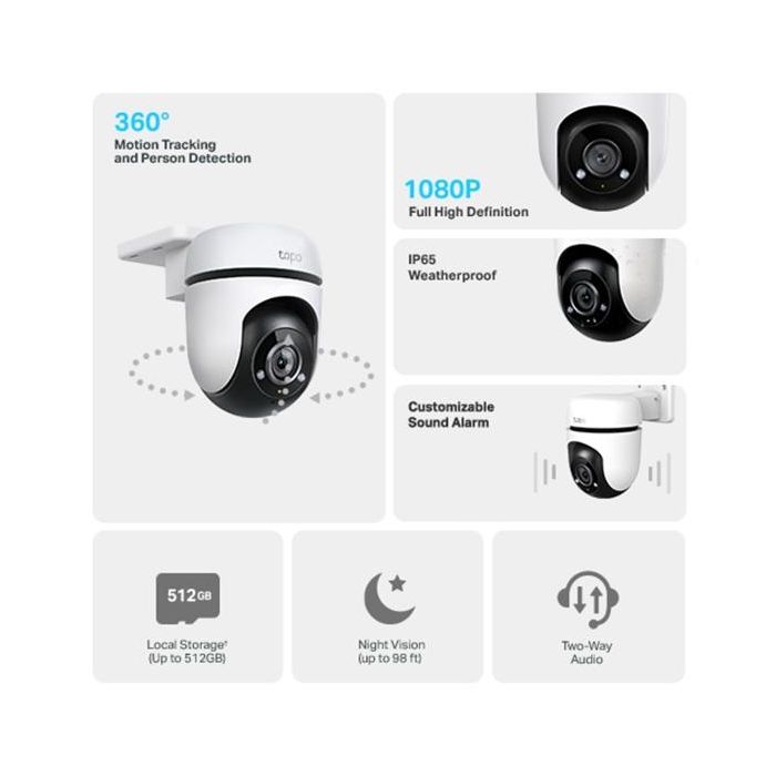 TP-Link Tapo C500 Cámara de Videovigilancia 1080p Visión Nocturna 360° IP65 1 TP-Link Tapo C500 Cámara de Videovigilancia 1080p Visión Nocturna 360° IP65 1