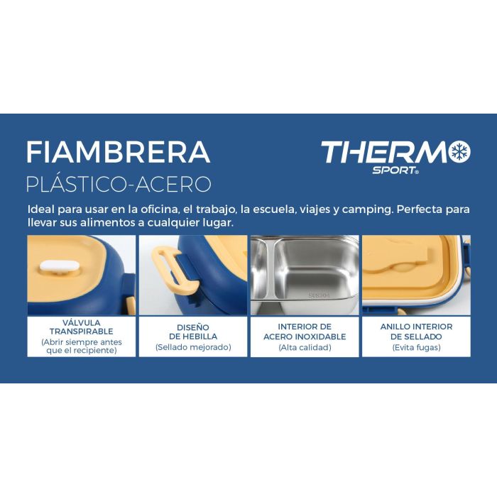 Thermosport Fiambrera Rectangular de Plástico y Acero de 550 ml (6 Unidades) 10