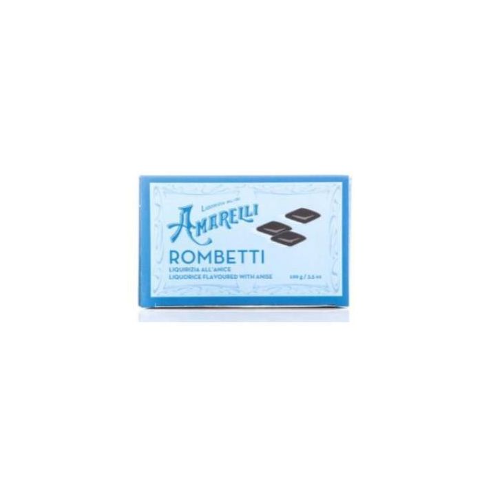 AMARELLI Regaliz Sólido Blue Rombetti Anís, Ligeramente Aromatizado, Diamante, 12X100Gr