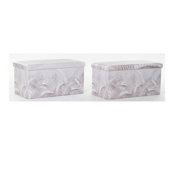 Caja Plegable Tropical DKD Home Decor Gris 35 x 36 x 71.5 cm (2 Unidades)