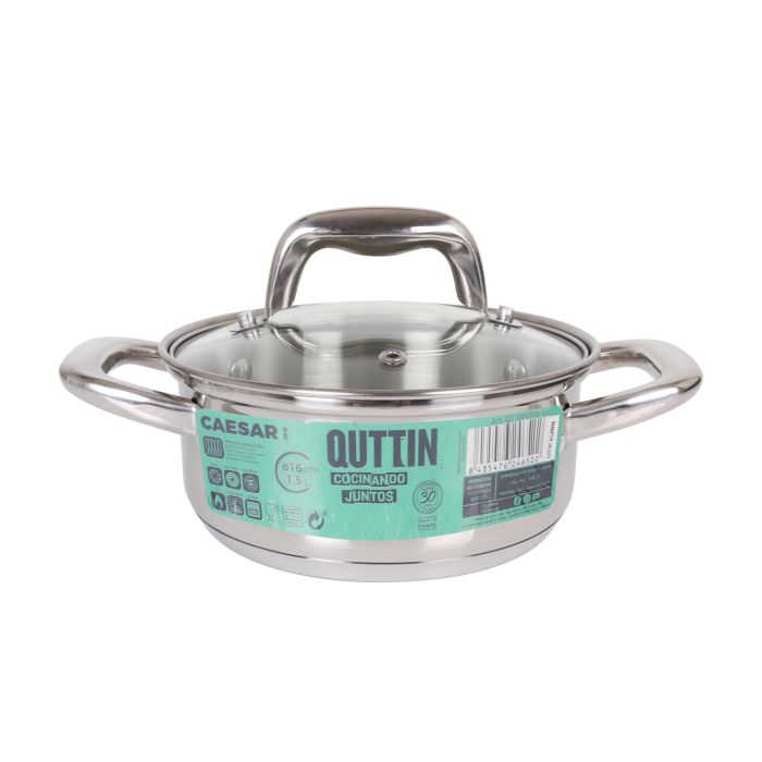 Quttin Cacerola con Tapa Acero Inoxidable 16 cm / 1.5 L New Caesar 3