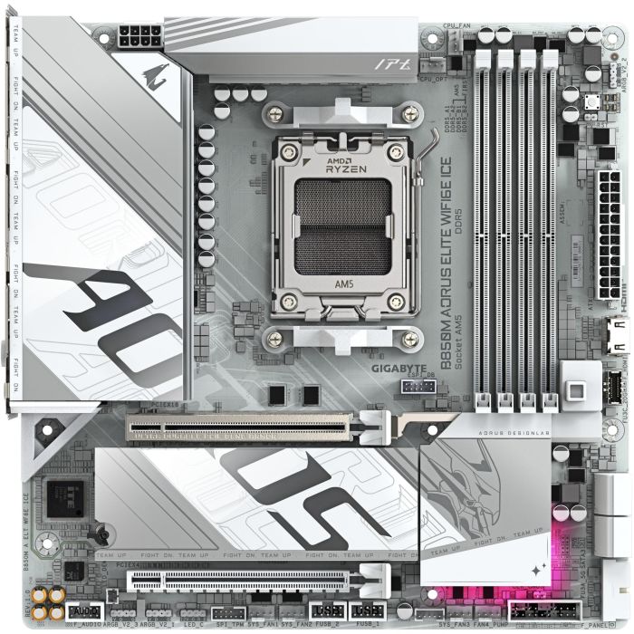 Gigabyte Placa Base B850M AORUS ELITE WF6E ICE AM5 para Procesadores AMD Ryzen 7000/8000/9000 Series, DDR5, WiFi 6E, 2.5Gb LAN, Micro ATX 1 Gigabyte Placa Base B850M AORUS ELITE WF6E ICE AM5 para Procesadores AMD Ryzen 7000/8000/9000 Series, DDR5, WiFi 6E, 2.5Gb LAN, Micro ATX 1