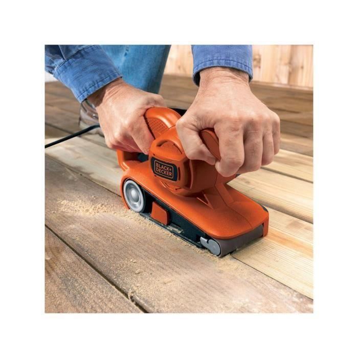 Black + Decker Lijadora de banda 720W 75x457mm. Rodillo pequeño para bordes, sup. lijado 75x150mm, centrado auto., bolsa de polvo. 2 Black + Decker Lijadora de banda 720W 75x457mm. Rodillo pequeño para bordes, sup. lijado 75x150mm, centrado auto., bolsa de polvo. 2