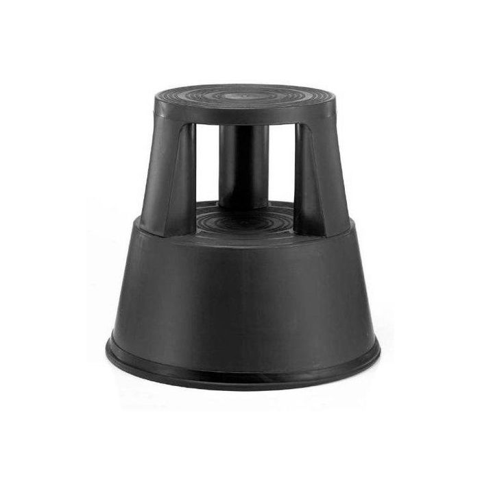 Taburete Twinco Twin Lift 2 Peldaños Con Ruedas Negro