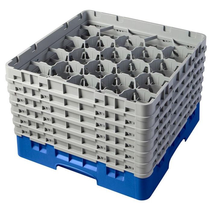 CAMBRO - 20S1114-168 - Cesta de lavado 20 comp. 6 alturas - 9,84 cm Ø máx. - alt. máx. 29,9 cm - 50 x 50 x 34,9 cm - Azul