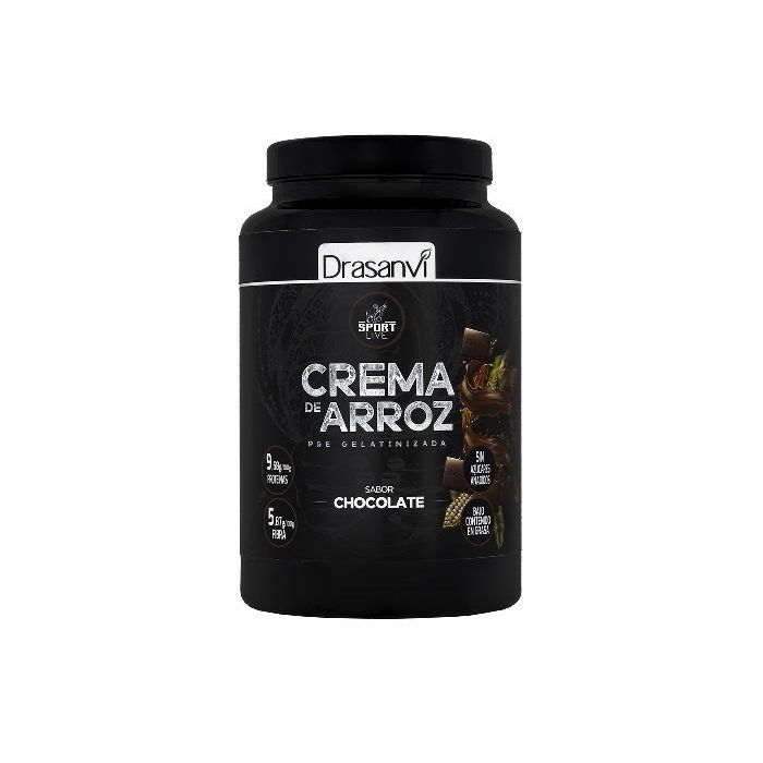 Sport Live Crema de Arroz Sabor Chocolate 1 Kg, instantánea para deportistas, sin gluten, sin azúcares añadidos, apta veganos