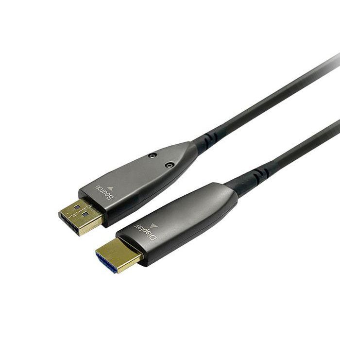 Vivolink Optic Pro Cable DisplayPort 1.4 a HDMI 2.0 Activo 50m Negro para Conexiones de Larga Distancia
