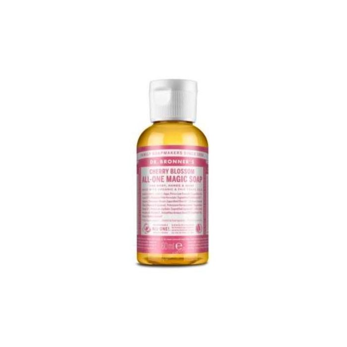 DR. BRONNER´S Jabón Líquido de Manos y Cuerpo Flor de Cerezo 60ml con Aceites Orgánicos y Comercio Justo