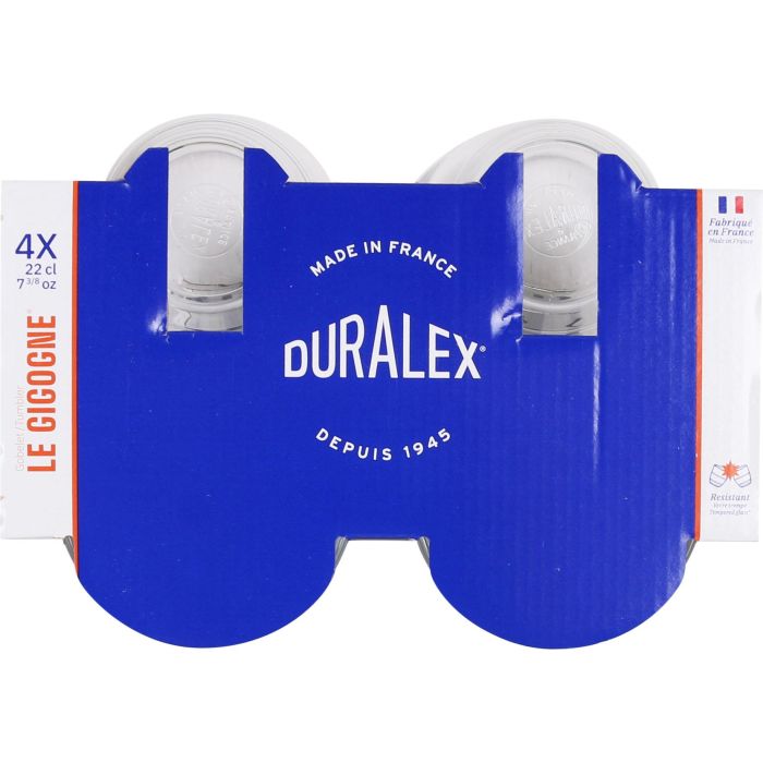 Duralex Set 4 Vasos Transparente 220 cc Colección Gigogne (12 Cajas) 3