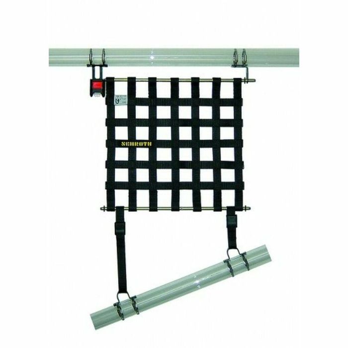 Schroth SH09045-0 Red de Ventana de Carreras Negra Tamaño II 525x467mm, Homologada FIA SFI NASCAR con Liberación Rápida y Montaje