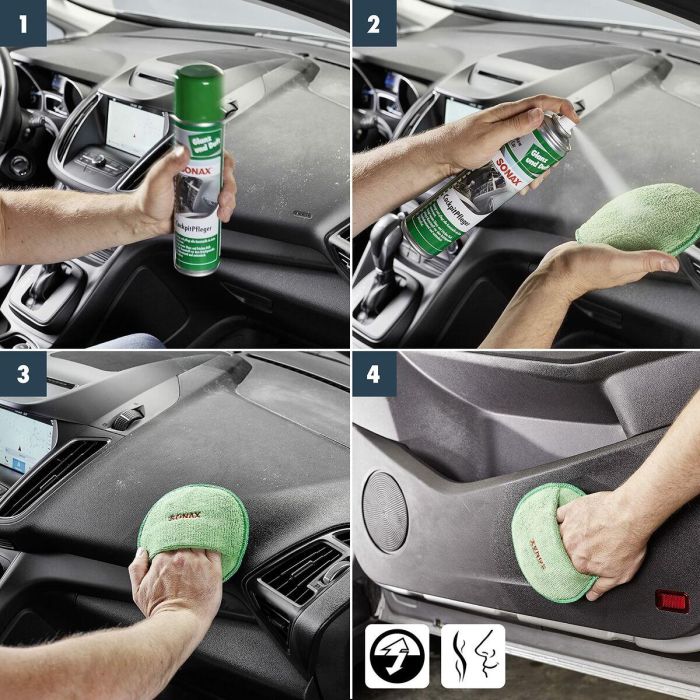 Sonax SX03563000 Limpiador y Protector de Interiores Plásticos Coche Sin Silicona Efecto Mate Antiestático Aroma Vainilla 2