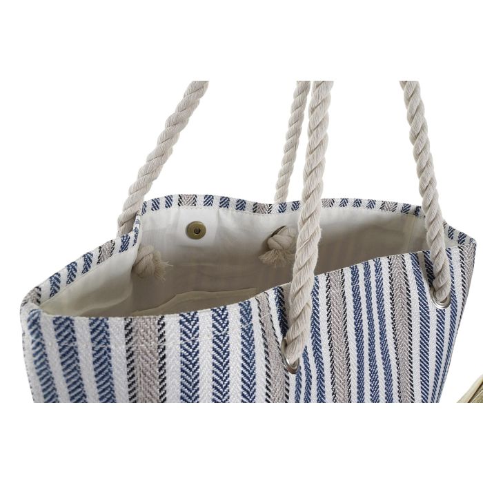 DKD Home Decor Bolso Atlantico de Poliester y Seagrass, Set de 2 Unidades en Rojo y Azul con Diseño Esterilla 16x36x50 cm 1