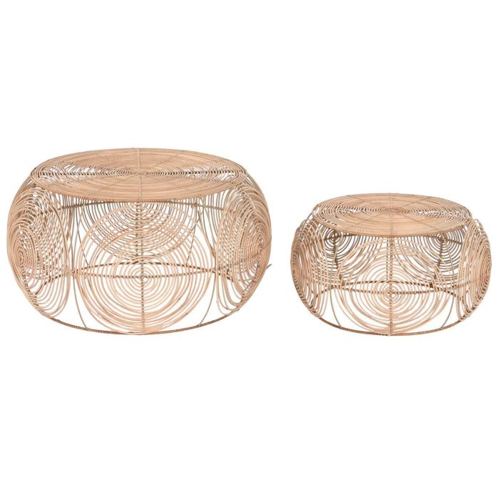 Mesita Auxiliar Tropical DKD Home Decor Marron Claro 80 x 40 x 80 cm Set de 2 Mesita Auxiliar Tropical DKD Home Decor Marron Claro 80 x 40 x 80 cm Set de 2