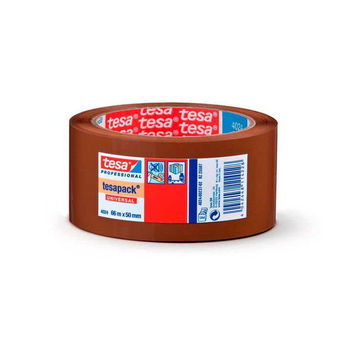 Tesa Cinta de embalar poliolefina marrón 66m x 50mm Precinto 4024 Tesa Cinta de embalar poliolefina marrón 66m x 50mm Precinto 4024