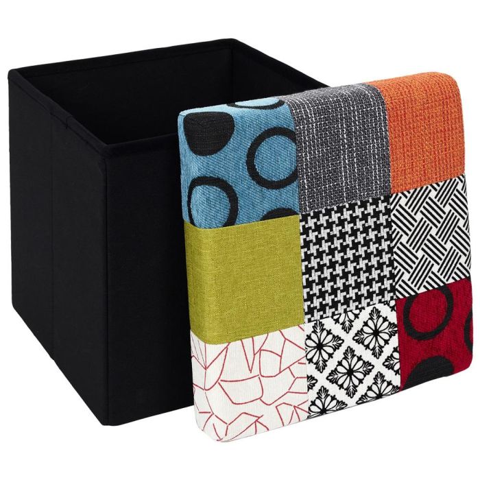 Home Deco Factory Caja-Puf Plegable Patchwork Colección Essentiel 38x38x38 cm Almacenamiento Banco Resistente 3 Home Deco Factory Caja-Puf Plegable Patchwork Colección Essentiel 38x38x38 cm Almacenamiento Banco Resistente 3