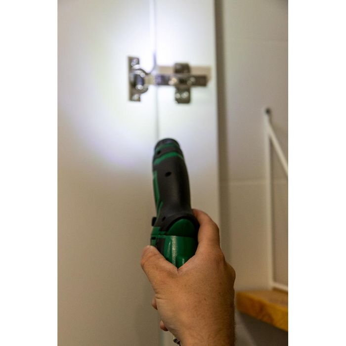 Koma Tools 3v-ar53 Atornillador a Batería Reversible 3.6V Litio-Ion 1300 mAh, 53 Accesorios, Mango Doble Posición, Par 3 Nm, Luz LED 6