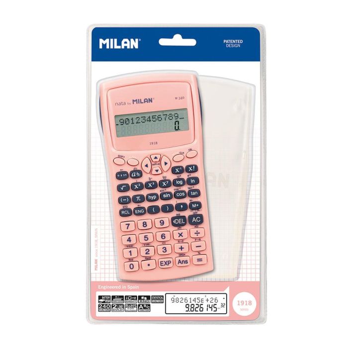 Blister calculadora científica m240 serie 1918, rosa milan 2 Blister calculadora científica m240 serie 1918, rosa milan 2