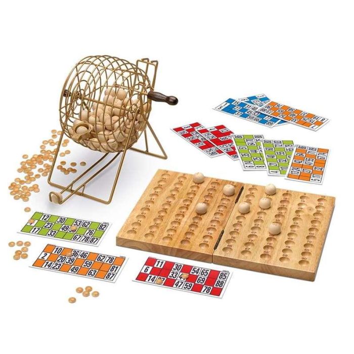 Bingo de madera y metal con cartones 26x24x33 cm 3 Bingo de madera y metal con cartones 26x24x33 cm 3