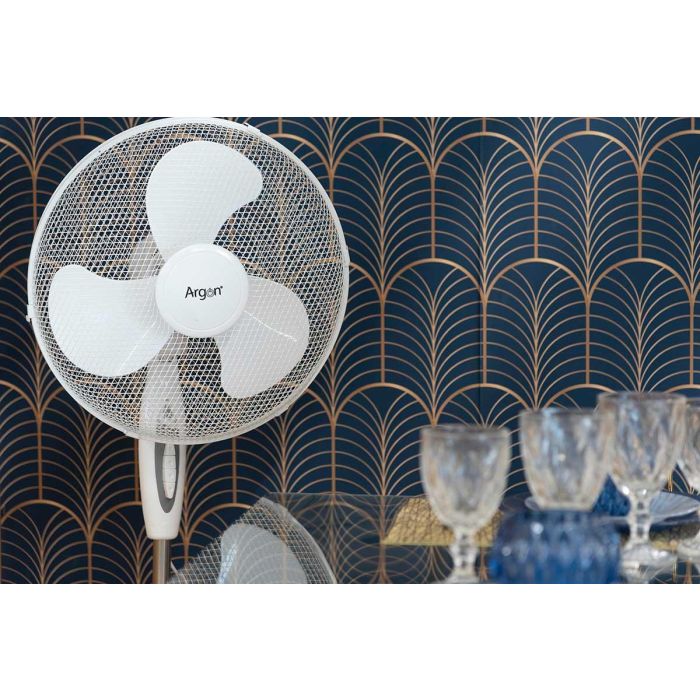 Argon Ventilador de Pie 45W, 60x43x15 cm, 3 Velocidades, Giro 180°, Cabezal Inclinable, Blanco 1 Argon Ventilador de Pie 45W, 60x43x15 cm, 3 Velocidades, Giro 180°, Cabezal Inclinable, Blanco 1
