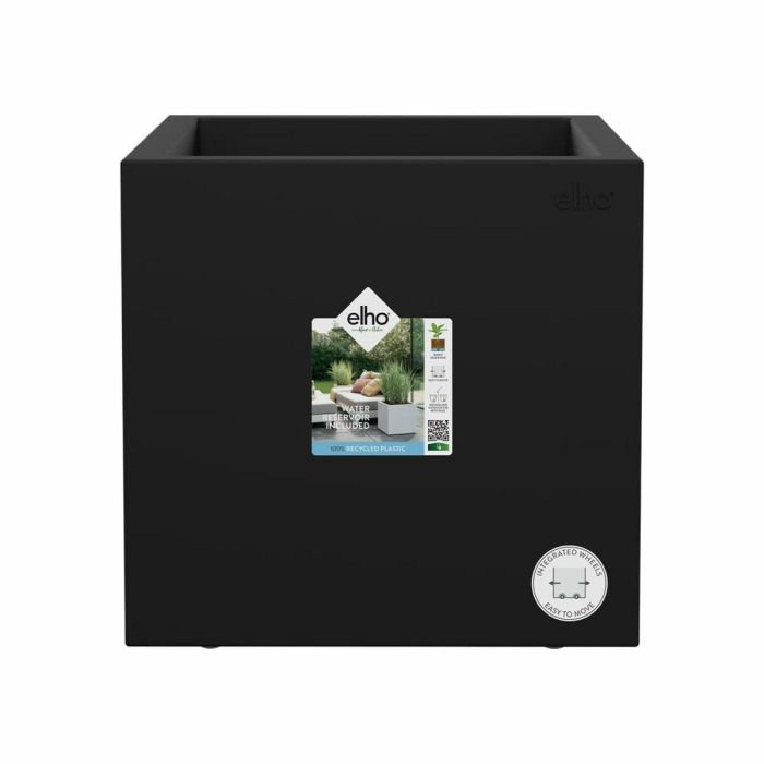 Elho ELH8711904499266 Jardinera Vivo Next Square 30 Negro, Ø 30xH 29 cm, uso interior/exterior, 100% reciclado