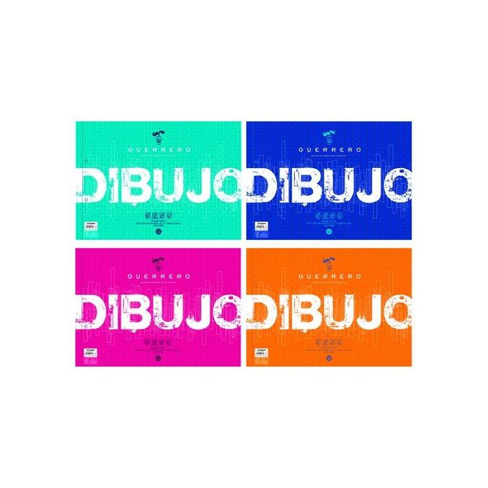 Guerrero Bloc Dibujo Espiral 20H Folio Prolongado 120 gr Con Recuadro para Lápiz Estilográfica Pincel