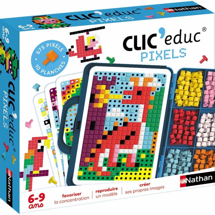 Nathan NAT3262190003125 Clic Educ Pixels - Juego de creación - Reconocimiento de colores e imaginación