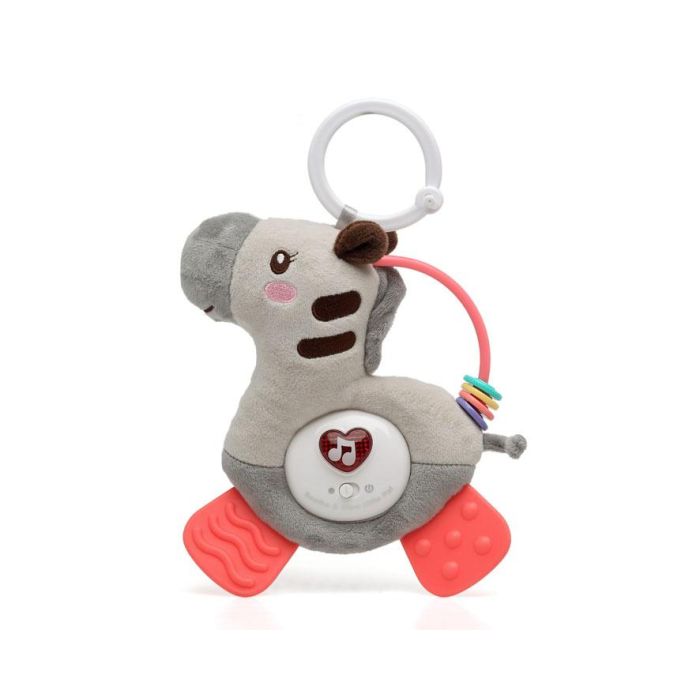 KioKids Juguete Peluche Cebra Colgante para Cuna y Cochecito con Música, Luces, Mordedor, Lavable, Gris, +3 Meses 2